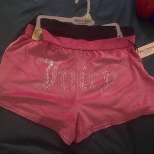 Juicy Couture Pink Rhinestone Athletic Shorts